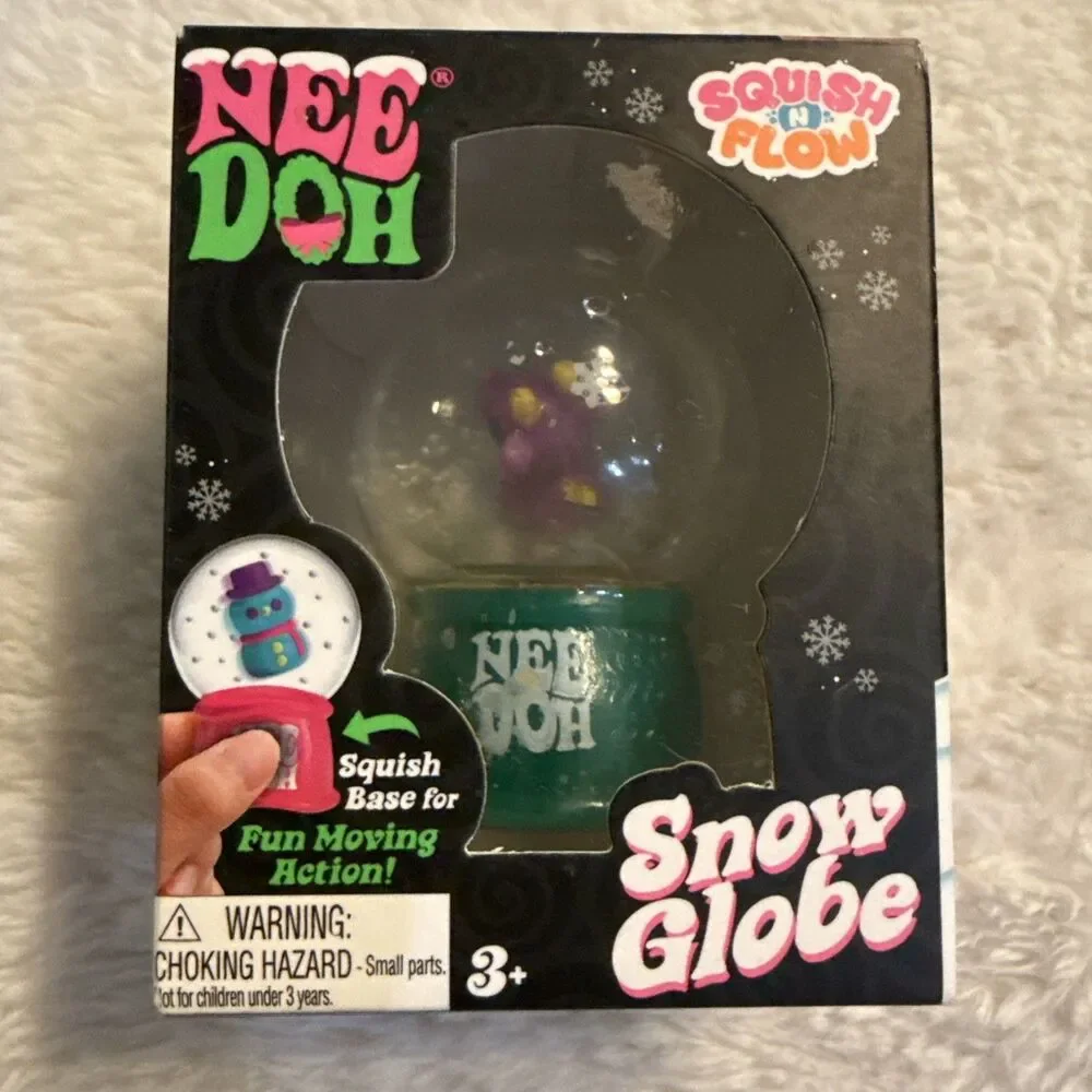 Needoh Reindeer Rudy The Reindoh NEE DOH Squish N Flow Snow Globe RARE